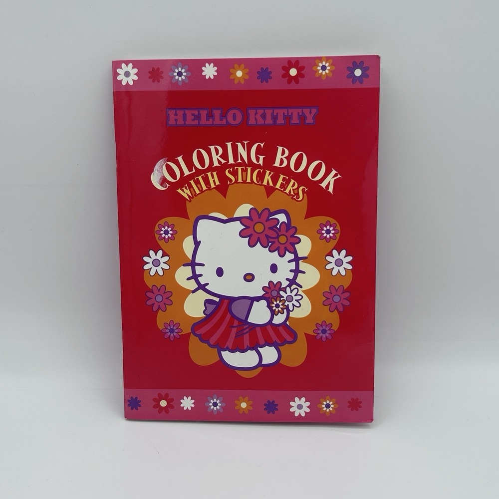 HELLO KITTY Coloring Book with Stickers 32 Pages, 1‎ Sticker Sheet New Sanrio